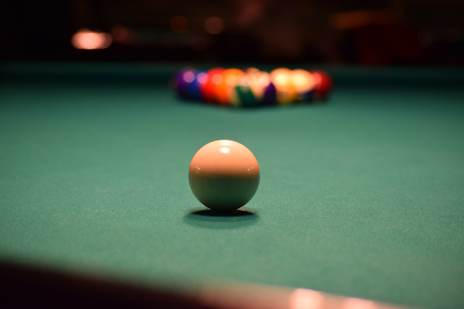 pool table with balls on it